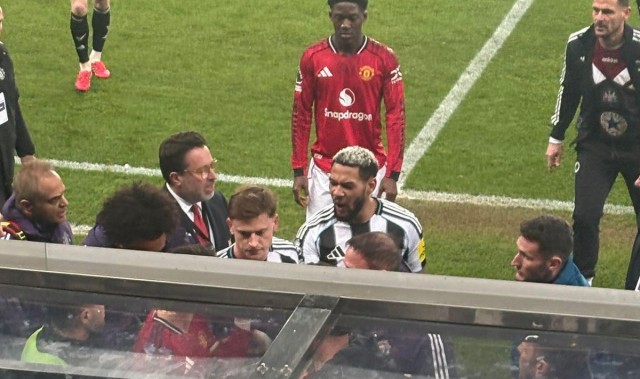 v体育app-曼晚：纽卡曼联近年积怨已久，B费和乔林顿在球员通道吵架